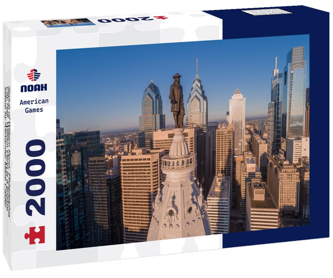 Noah Jigsaw Puzzle Statue of William Penn. Philadelphia City Hall. William Penn is a bronze statue by Alexander Milne Calder, Pennsylvania 2000 pieces