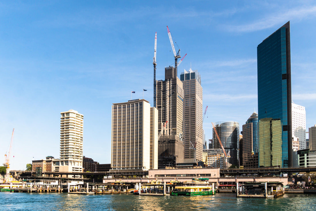 Sunny day over Sydney business district skyline and the Circular Quay ferry terminal in Sydney, Australia largest city 2000pc Puzzle