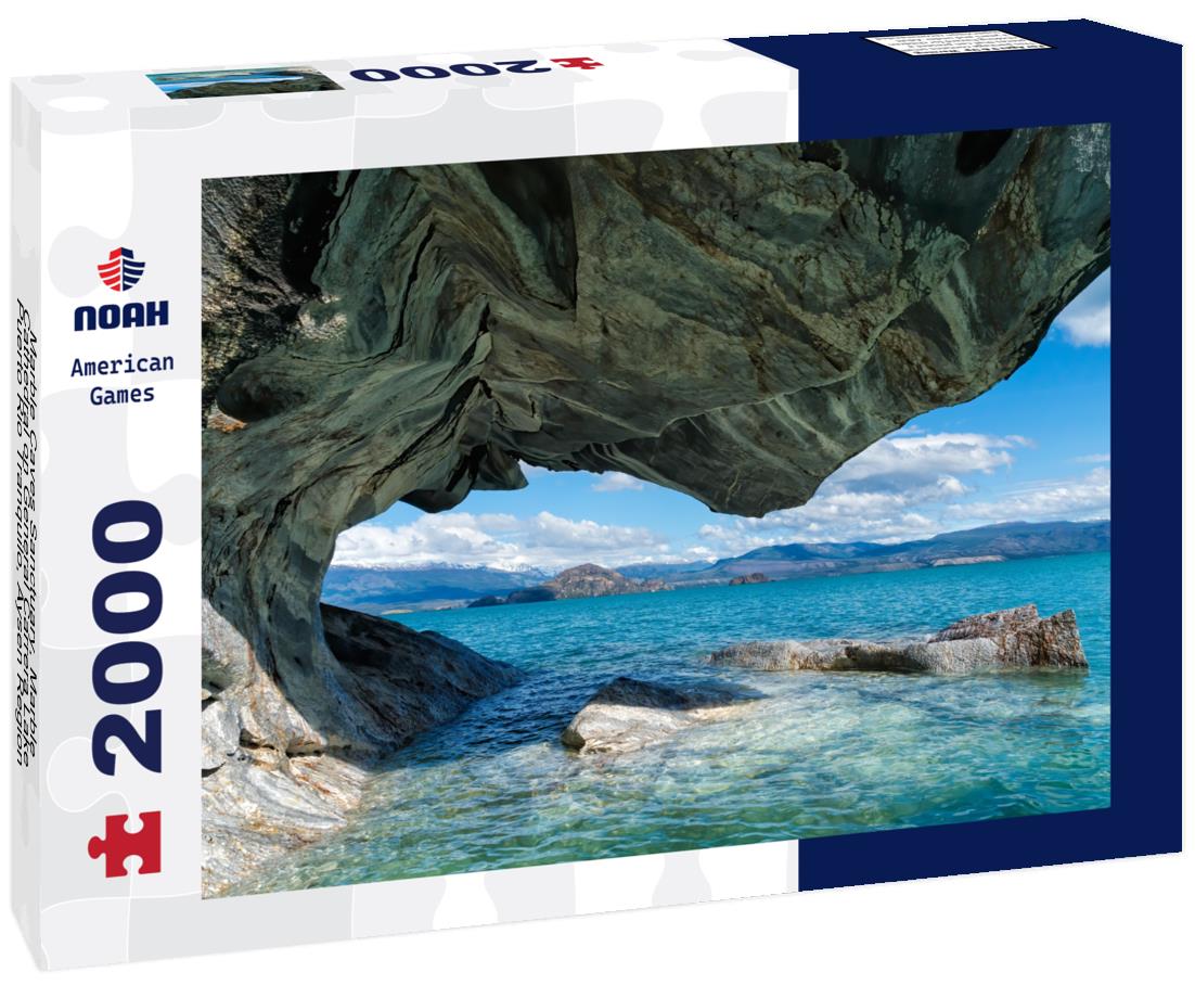 Noah Jigsaw Puzzle Marble Caves Sanctuary, Marble Cathedral on General Carrera Lake, Puerto Rio Tranquilo, Aysen Region, Patagonia, Chile 2000 pieces