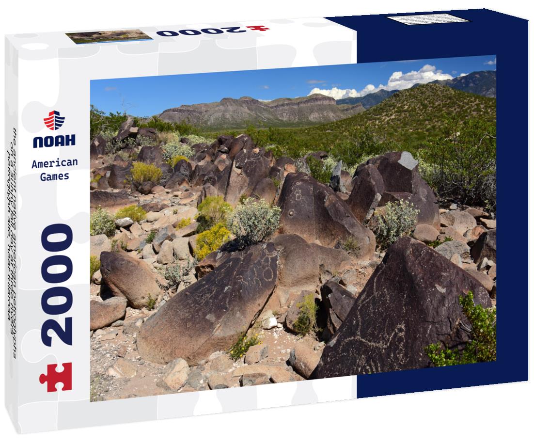 the ancient native american petroglyphs on a sunny fall day at three rivers petroglyph site, near tularosa, new mexico 2000pc Puzzle