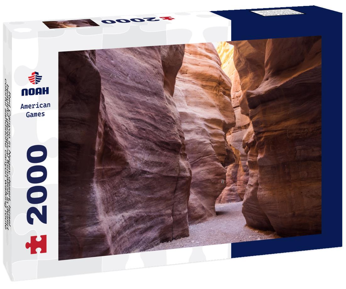 Noah Jigsaw Puzzle Red Canyon in Negev desert, Israel, beautiful geological formation in desert, colorful sandstone canyon walking route 2000 pieces
