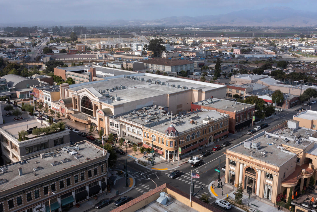 During a break in the fog, afternoon sunlight shines on the historic city center of downtown Salinas, California, USA 2000pc Puzzle