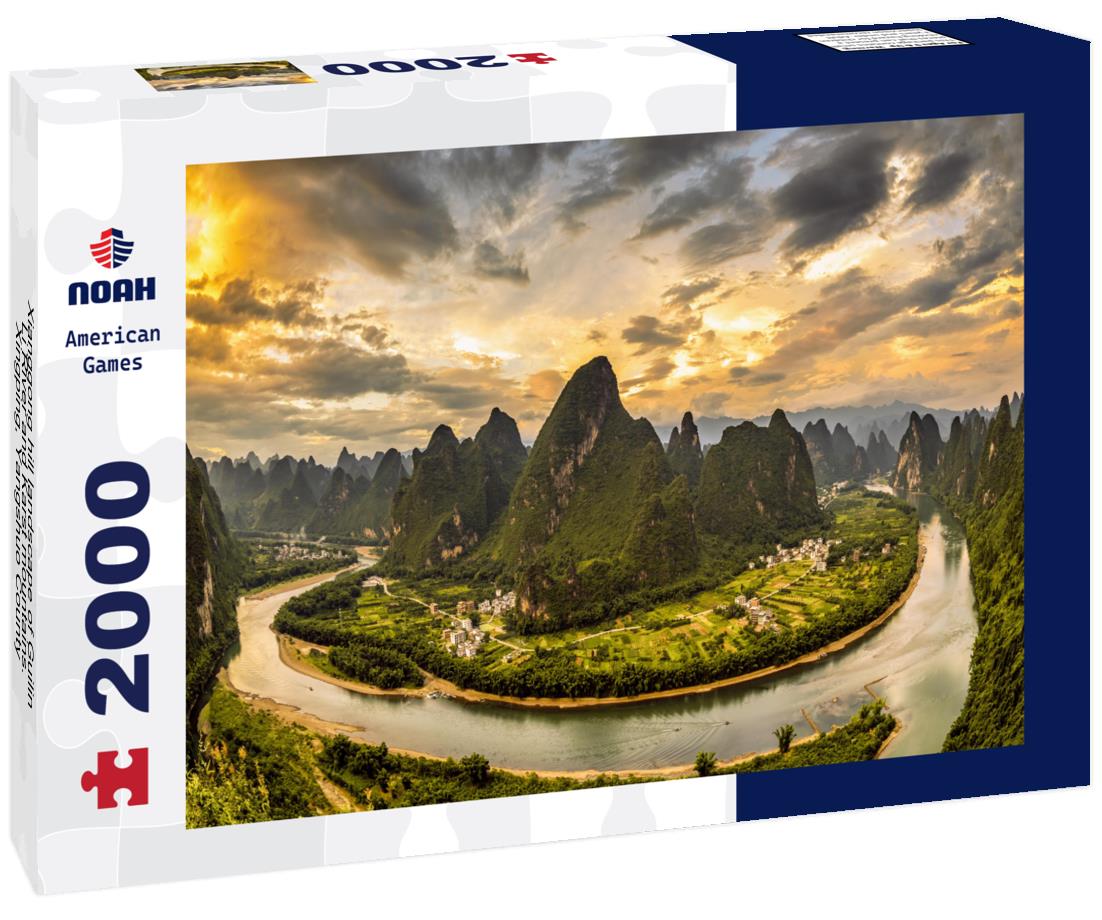 Noah Jigsaw Puzzle Xianggong hill landscape of Guilin, Li River and Karst mountains. Xingping, Yangshuo County, Guangxi Province, China 2000 pieces