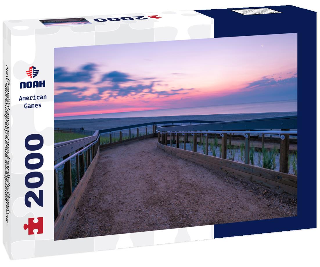 Noah Jigsaw Puzzle Beautiful sunrise over Lavallette Beach, New Jersey featuring sand on the foreground and sunny sky on the background 2000 pieces
