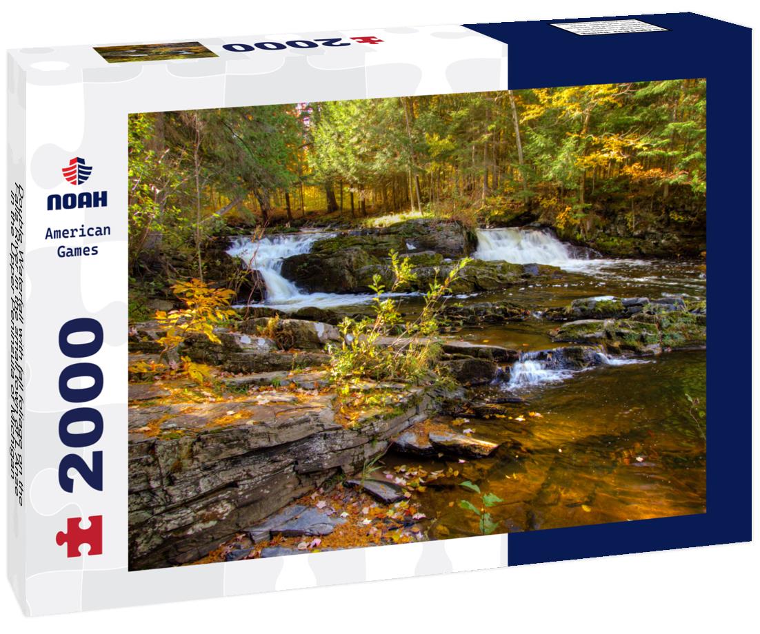 Noah Jigsaw Puzzle Double Waterfall with fall foliage on the Falls River in the small town of L'Anse in the Upper Peninsula of Michigan 2000 pieces