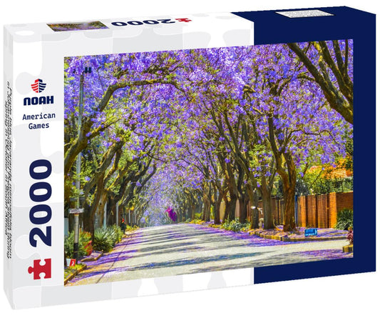 Noah Jigsaw Puzzle Purple blue Jacaranda mimosifolia bloom in Johannesburg and Pretoria street during spring in October in South Africa 2000 pieces
