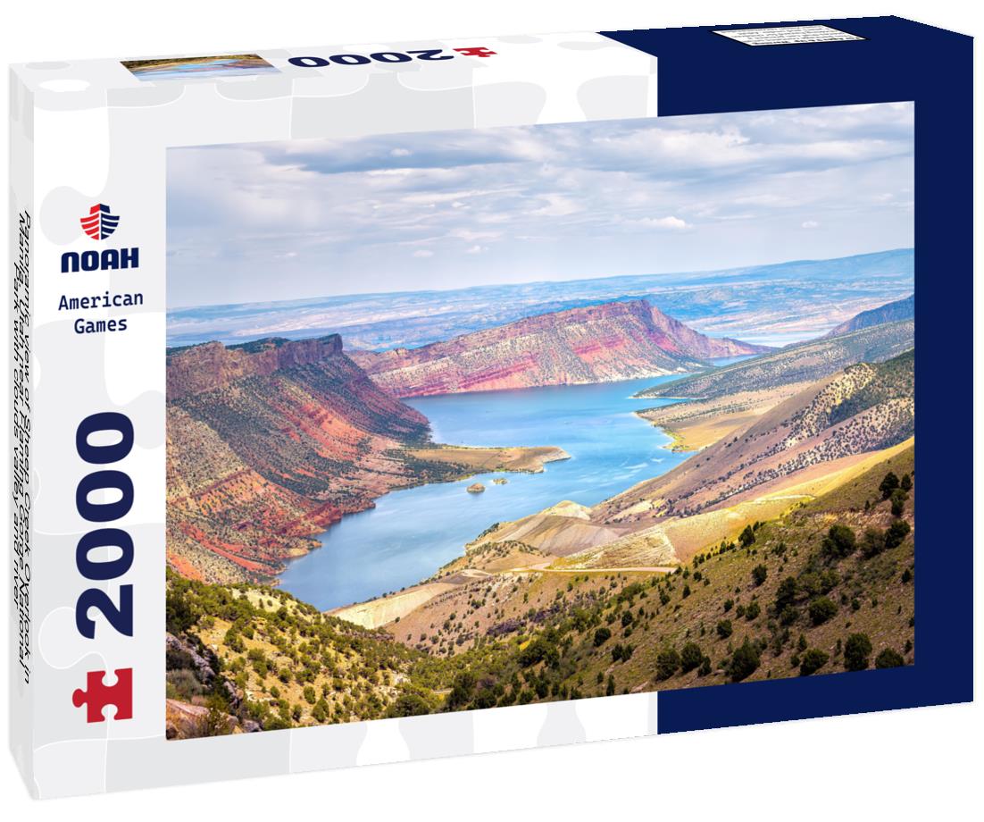 Sheep Creek Overlook in Manila, Utah near Flaming Gorge National Park with clouds valley and river 2000pc Puzzle
