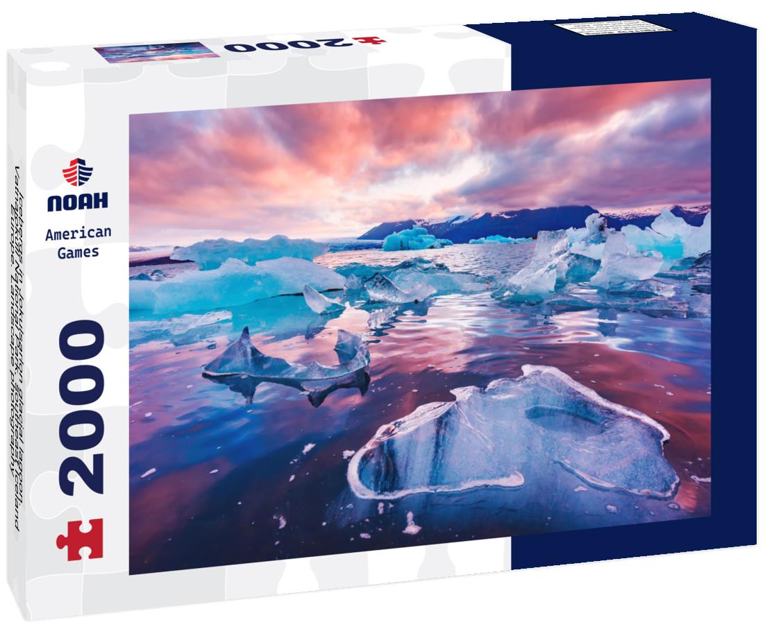 Noah Jigsaw Puzzle Icebergs in Jokulsarlon glacial lagoon. Vatnajokull National Park, southeast Iceland, Europe. Landscape photography 2000 pieces