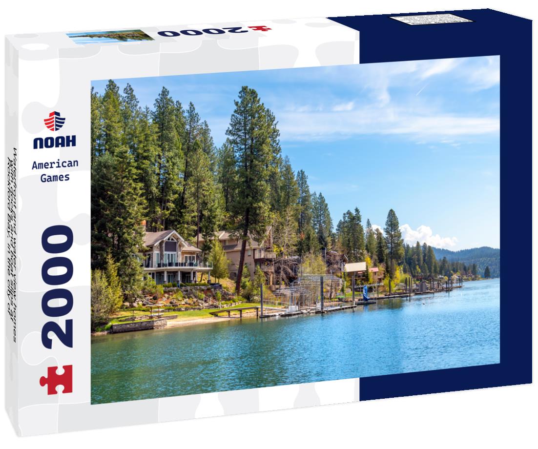Noah Jigsaw Puzzle Waterfront and water view homes with docks and boat slips at Rockford Bay, in the city of Coeur d'Alene, Idaho, USA 2000 pieces