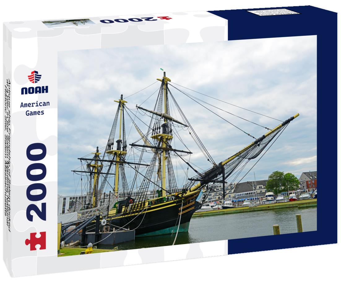 Noah Jigsaw Puzzle Antique ship Friendship of Salem docked at a pier in the Salem Maritime National Historic Site, Salem Massachusetts 2000 pieces