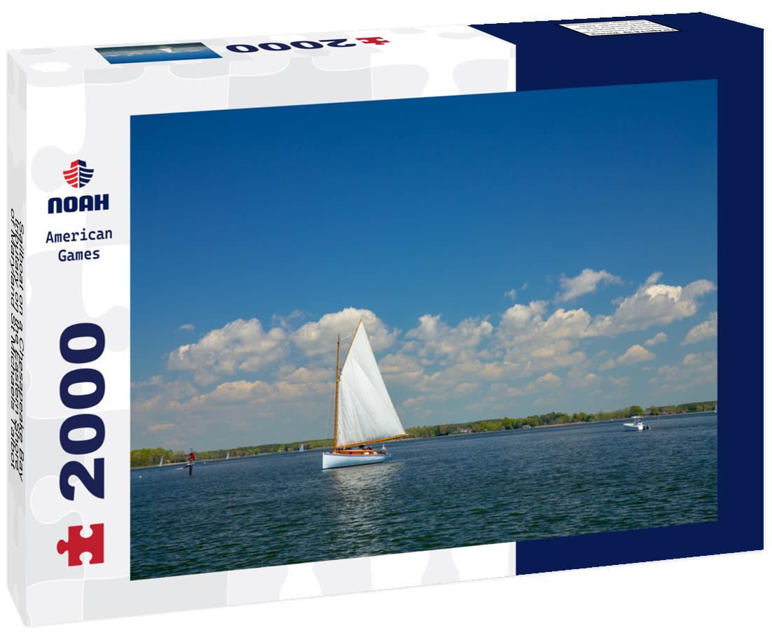 Noah Jigsaw Puzzle Sailboat on a Chesapeake Bay tributary on the Eastern Shore of Maryland St Michaels Talbot County Mid Atlantic USA 2000 pieces
