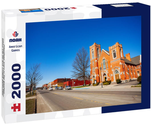 Noah Jigsaw Puzzle Westfield, town in the western part Chautauqua County East Main street US 20 and United Methodist Church, New York 2000 pieces