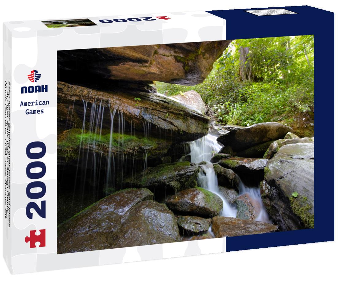 Noah Jigsaw Puzzle Silky water flowing over rocks and moss at Otter Falls trail in Seven Devils, North Carolina, USA, near Banner Elk 2000 pieces