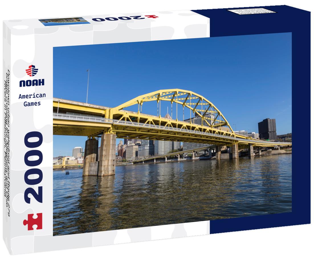 Noah Jigsaw Puzzle Downtown urban waterfront and Route 279 bridge crossing the Allegheny and Ohio Rivers in Pittsburgh, Pennsylvania 2000 pieces