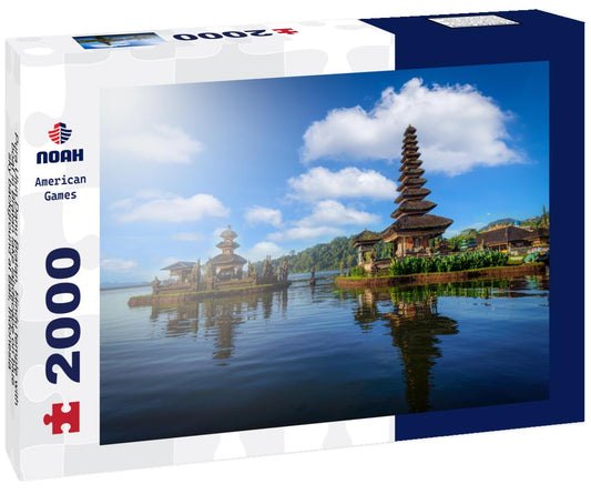 Noah Jigsaw Puzzle Pura Ulun Danu Bratan, Hindu temple with boat in Bratan lake landscape on blue sky background at Bali, Indonesia 2000 pieces