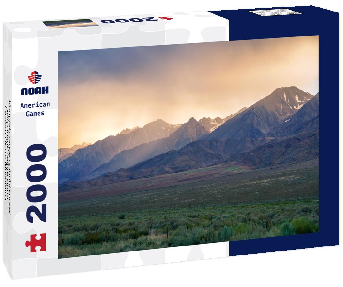 Noah Jigsaw Puzzle Mountain range colorful sunset with clouds before storm , Eastern Sierra Mountains, Mono County, California, USA 2000 pieces