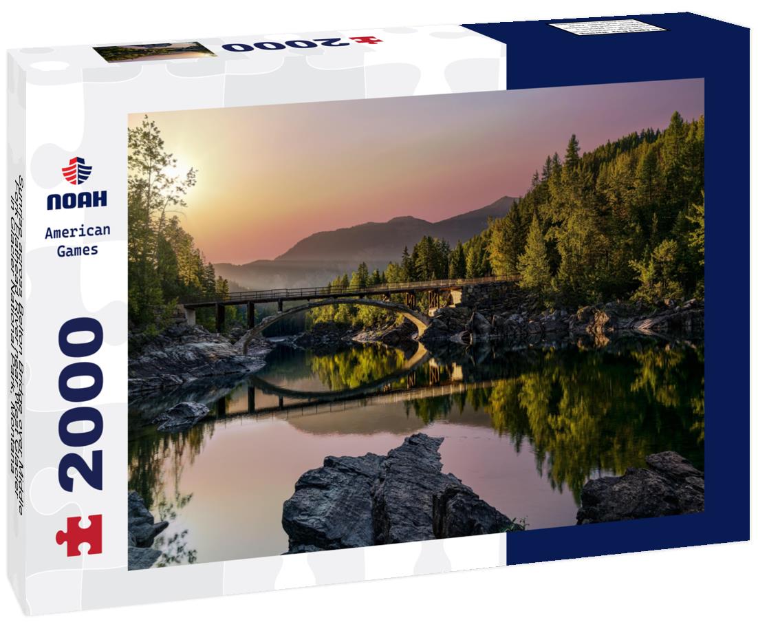 Noah Jigsaw Puzzle Sunrise across Belton Bridge over Middle Fork Flathead River near West Glacier in Glacier National Park, Montana 2000 pieces