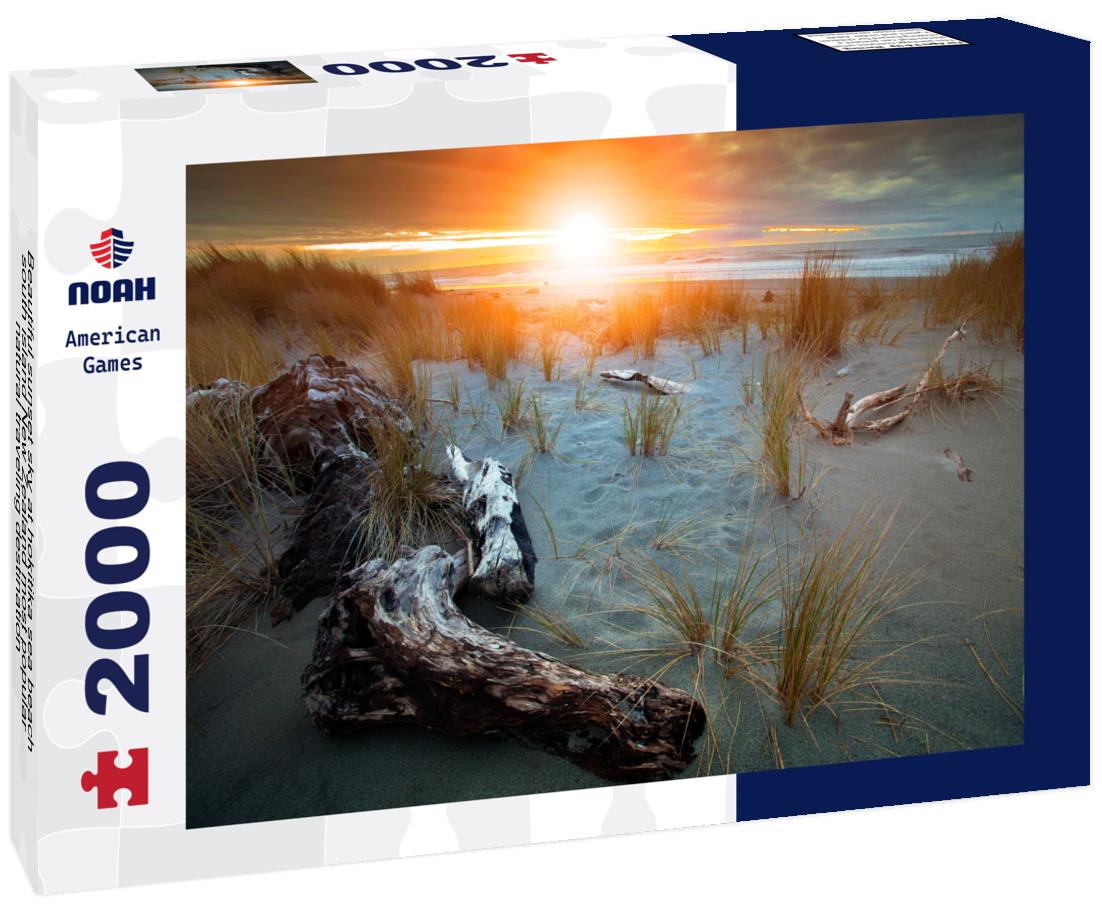 Noah Jigsaw Puzzle Beautiful sunset sky at hokitika sea beach south island New Zealand most popular natural traveling destination 2000 pieces