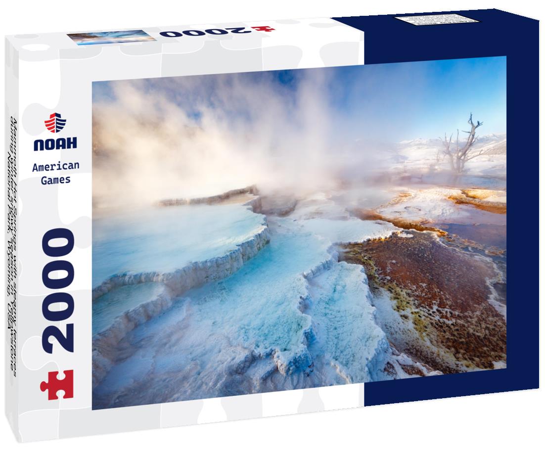 Noah Jigsaw Puzzle Mammoth Hot Springs with steamy terraces during winter snowy season in Yellowstone National Park, Wyoming, USA 2000 pieces