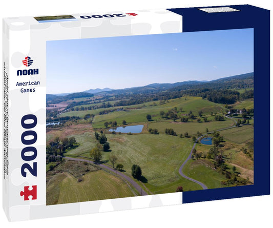 Noah Jigsaw Puzzle Aerial view of farmland near Paris, Fauquier County, Virginia. Paris is situated near the Blue Ridge Mountains 2000 pieces