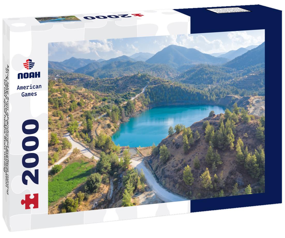 Noah Jigsaw Puzzle Mine lake from abandoned surface mining in Xyliatos area, Cyprus. Reforestation of old spoil heaps from mining 2000 pieces