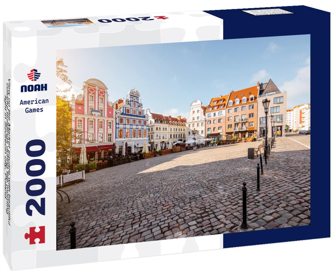 Noah Jigsaw Puzzle View on the Market square with beautiful colorful buildings during the morning light in Szczecin city, Poland 2000 pieces