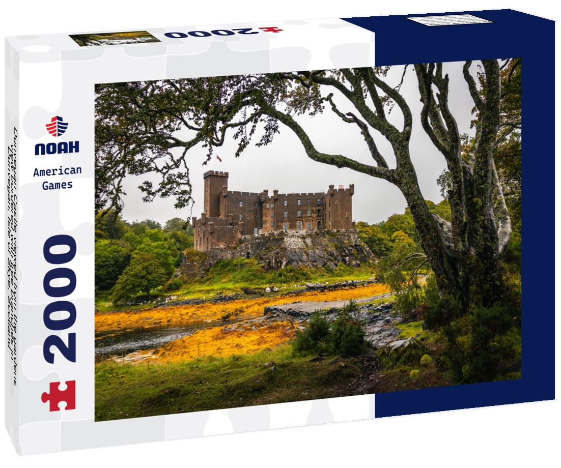 Noah Jigsaw Puzzle Dunvegan Castle viewed from the gardens, view bordered with tree branches in Dunvegan, Isle of Skye, Scotland 2000 pieces