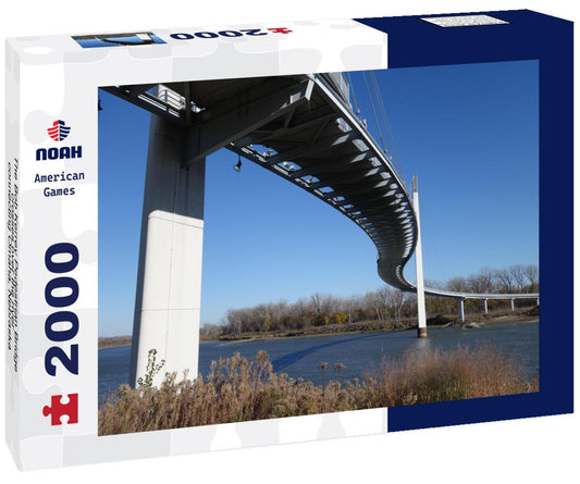 Noah Jigsaw Puzzle The Bob Kerrey Pedestrian Bridge crosses over the river, connecting Omaha, Nebraska with Council Bluffs, Iowa 2000 pieces