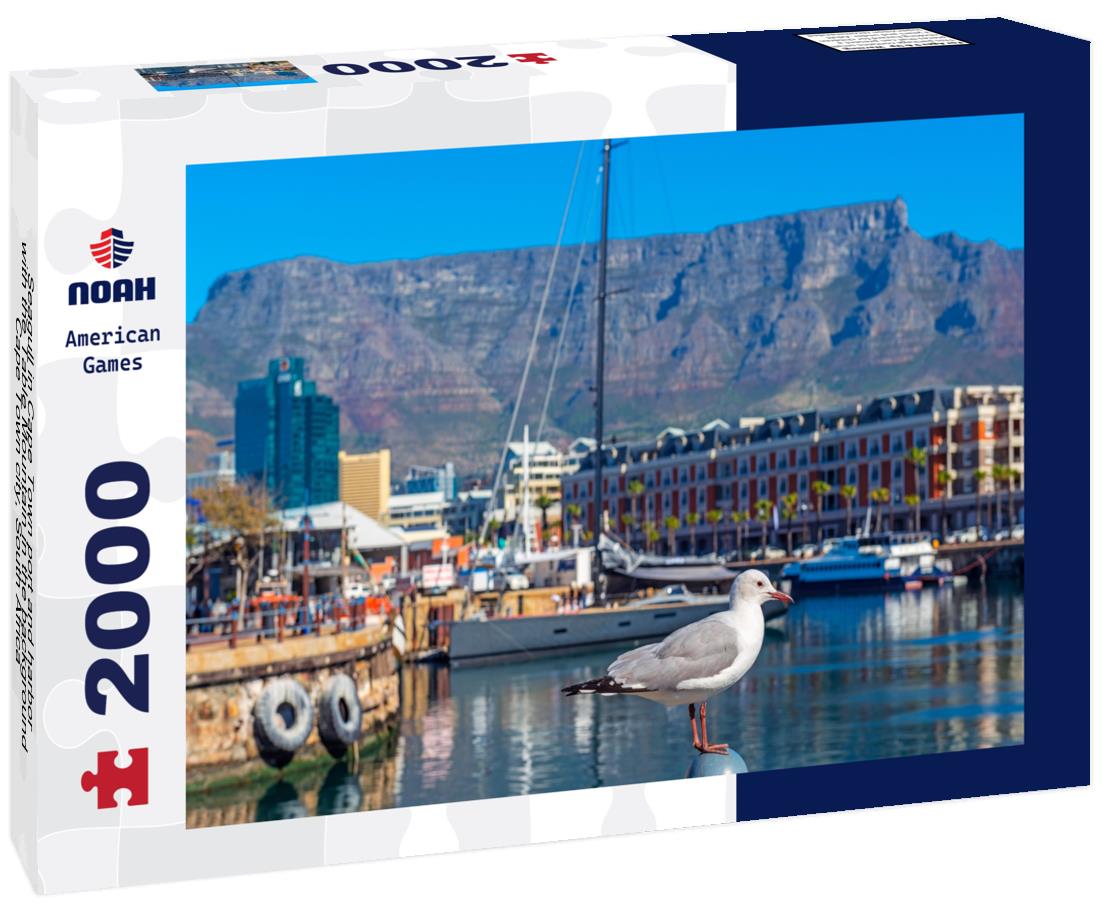 Noah Jigsaw Puzzle Seagull in Cape Town port and harbor with the Table Mountain in the background, Cape Town city, South Africa 2000 pieces