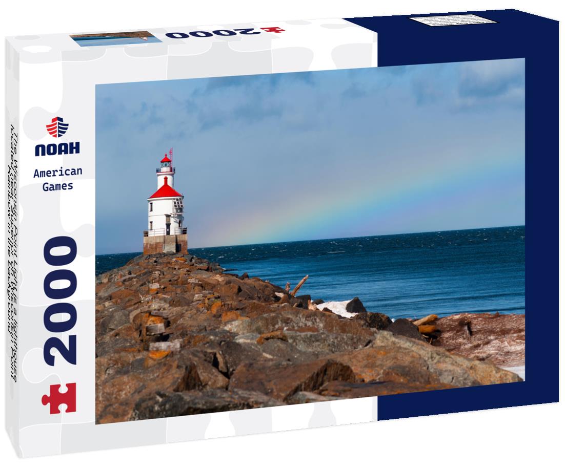 Noah Jigsaw Puzzle The Wisconsin Point Light is a lighthouse located near Superior on Wisconsin Point Rainbow in the background 2000 pieces