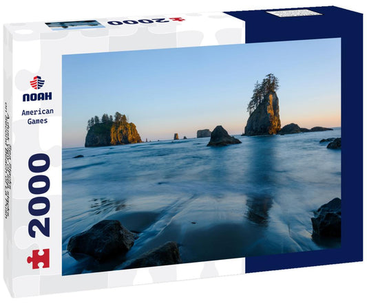 Noah Jigsaw Puzzle Sea Stacks - A dusk view of sea stacks on Second Beach of La Push in Olympic National Park, Washington, USA 2000 pieces
