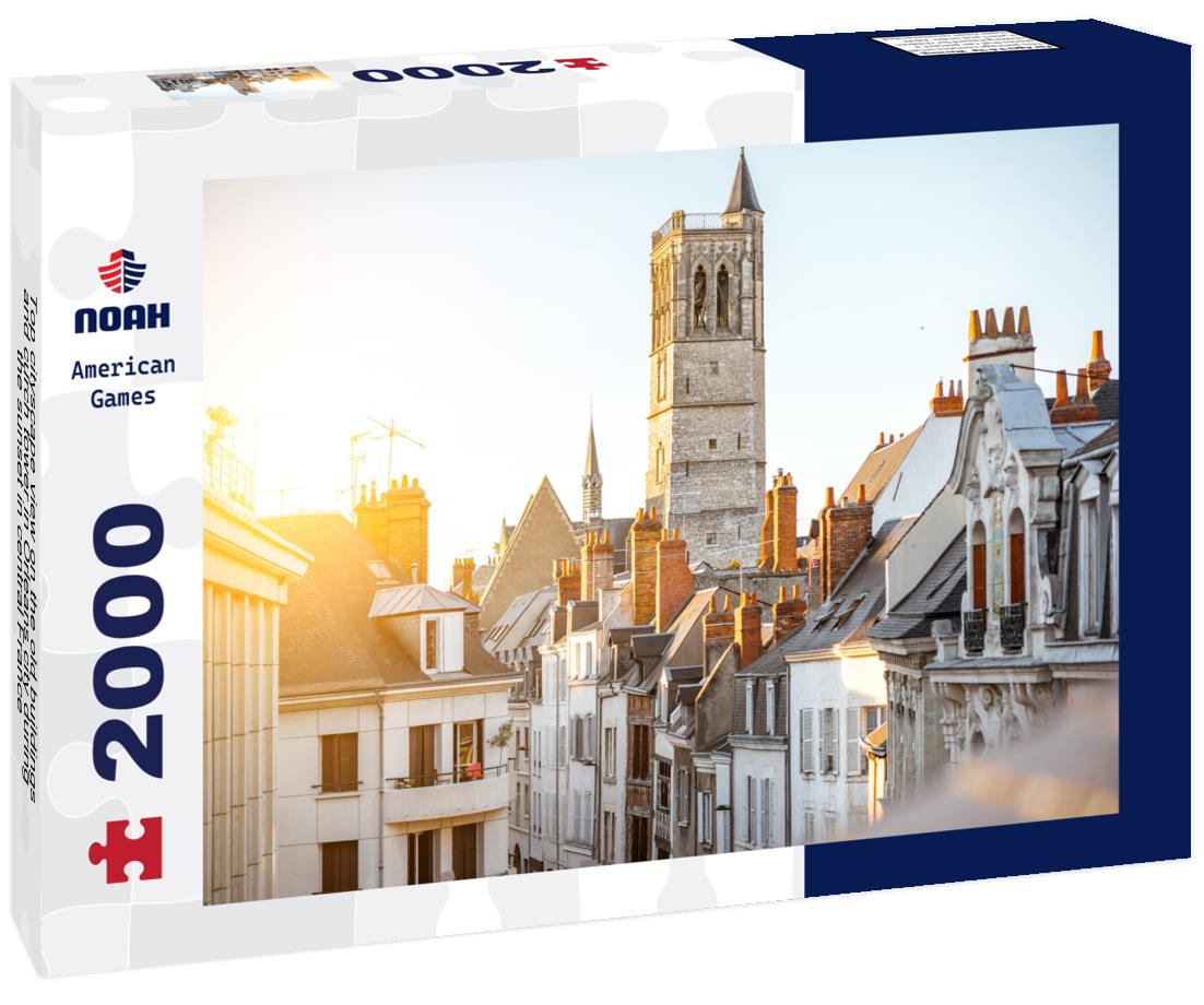 Noah Jigsaw Puzzle Top cityscape view on the old buildings and curch tower in Orleans city during the sunset in central France 2000 pieces