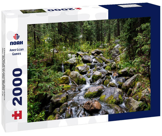 Noah Jigsaw Puzzle Waterfall and mossy boulders in lush green forest - Rio Nambe in the Santa Fe National Forest in New Mexico 2000 pieces