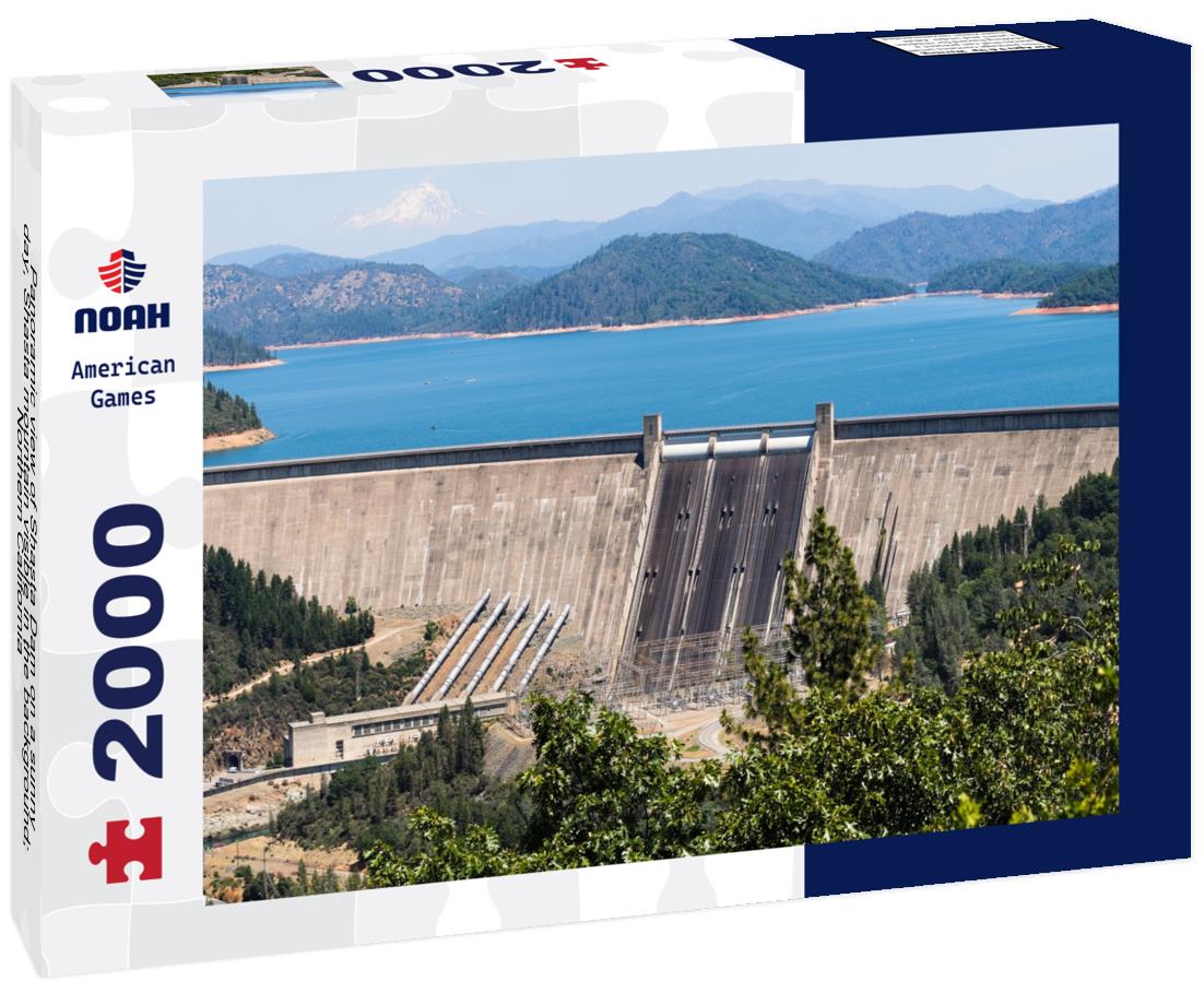 Noah Jigsaw Puzzle Panoramic view of Shasta Dam on a sunny day, Shasta mountain visible in the background; Northern California 2000 pieces