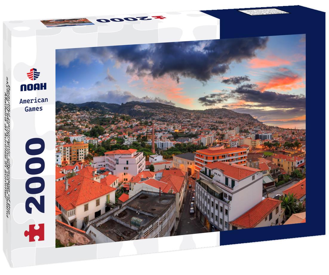 Noah Jigsaw Puzzle Beautiful panoramic cityscape of the skyline of the city Funchal on the island Madeira at sunrise in summer 2000 pieces