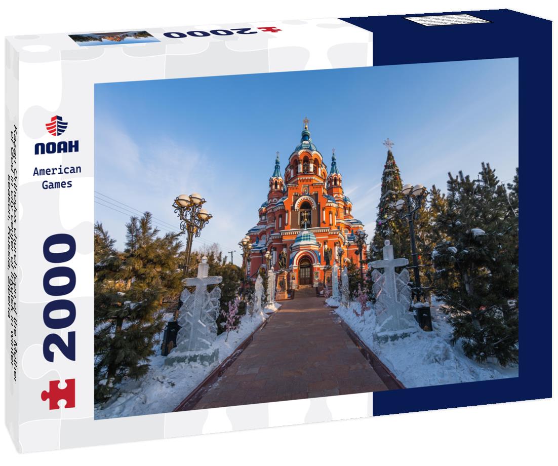 Noah Jigsaw Puzzle Kazan Orthodox church Icon of the Mother of God in city center of Irkutsk in winter season, Russia, Siberia 2000 pieces