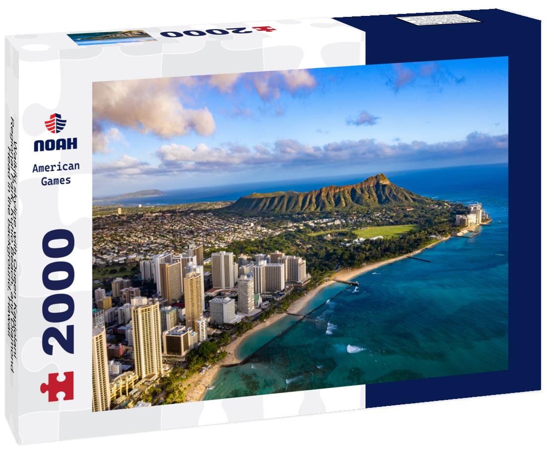 Noah Jigsaw Puzzle Waikiki skyline with Queen Kapiolani Regional Park, Kuhio Beach, and Diamond Head in the background, Hawaii 2000 pieces