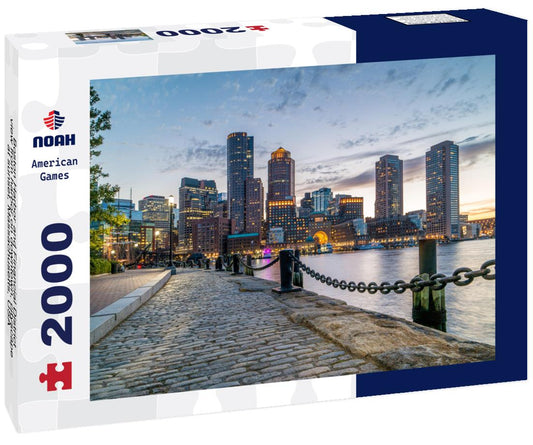 Noah Jigsaw Puzzle Boston Harbor and Financial District view from harbor on downtown, cityscape at sunset, Massachusetts, USA 2000 pieces