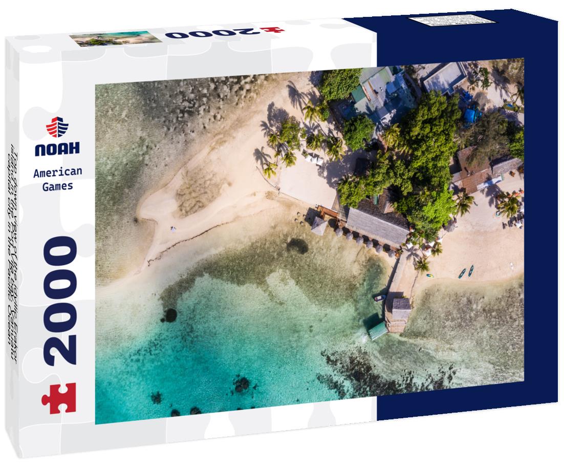 Noah Jigsaw Puzzle Top down view of the idyllic Erakor island in the Port Vila bay, Vanuatu capital city in the Pacific Ocean 2000 pieces