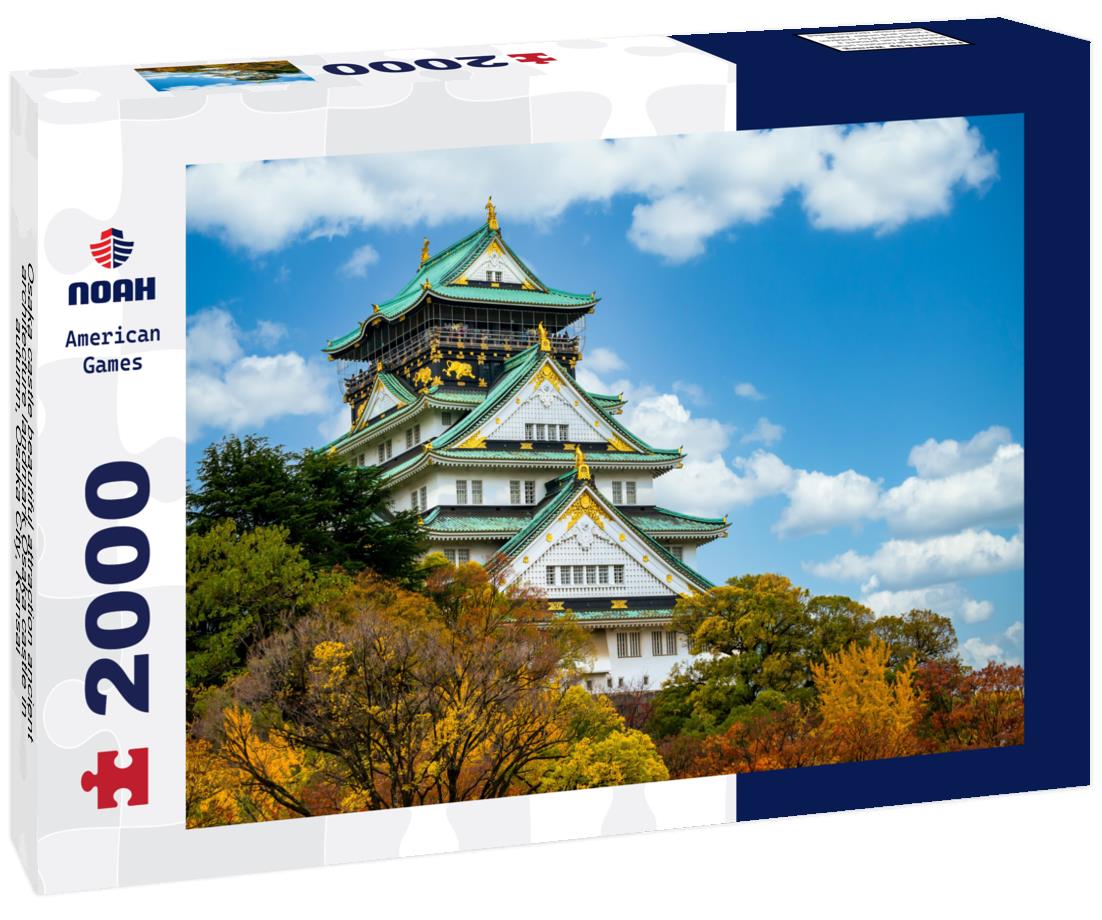 Noah Jigsaw Puzzle Osaka castle beautiful attraction ancient architecture landmark Osaka castle in autumn, Osaka City, Kansai 2000 pieces