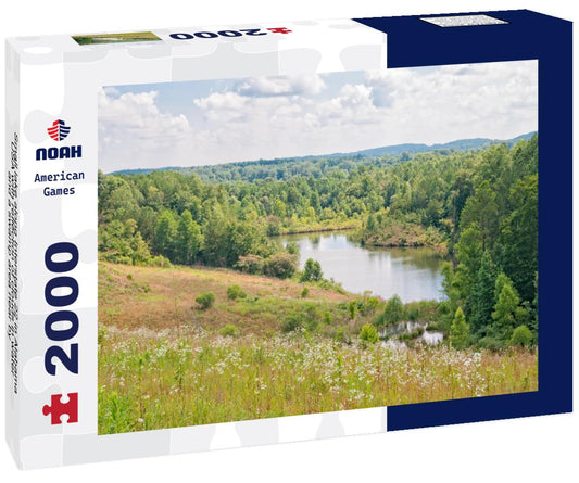 Noah Jigsaw Puzzle Small lake along Interstate 22 in Alabama USA with reflection of clouds in water and a swamp area near by 2000 pieces
