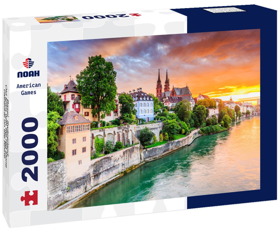 Noah Jigsaw Puzzle Basel, Switzerland. Old town with the red stone cathedral on the Rhine 2000 Pieces