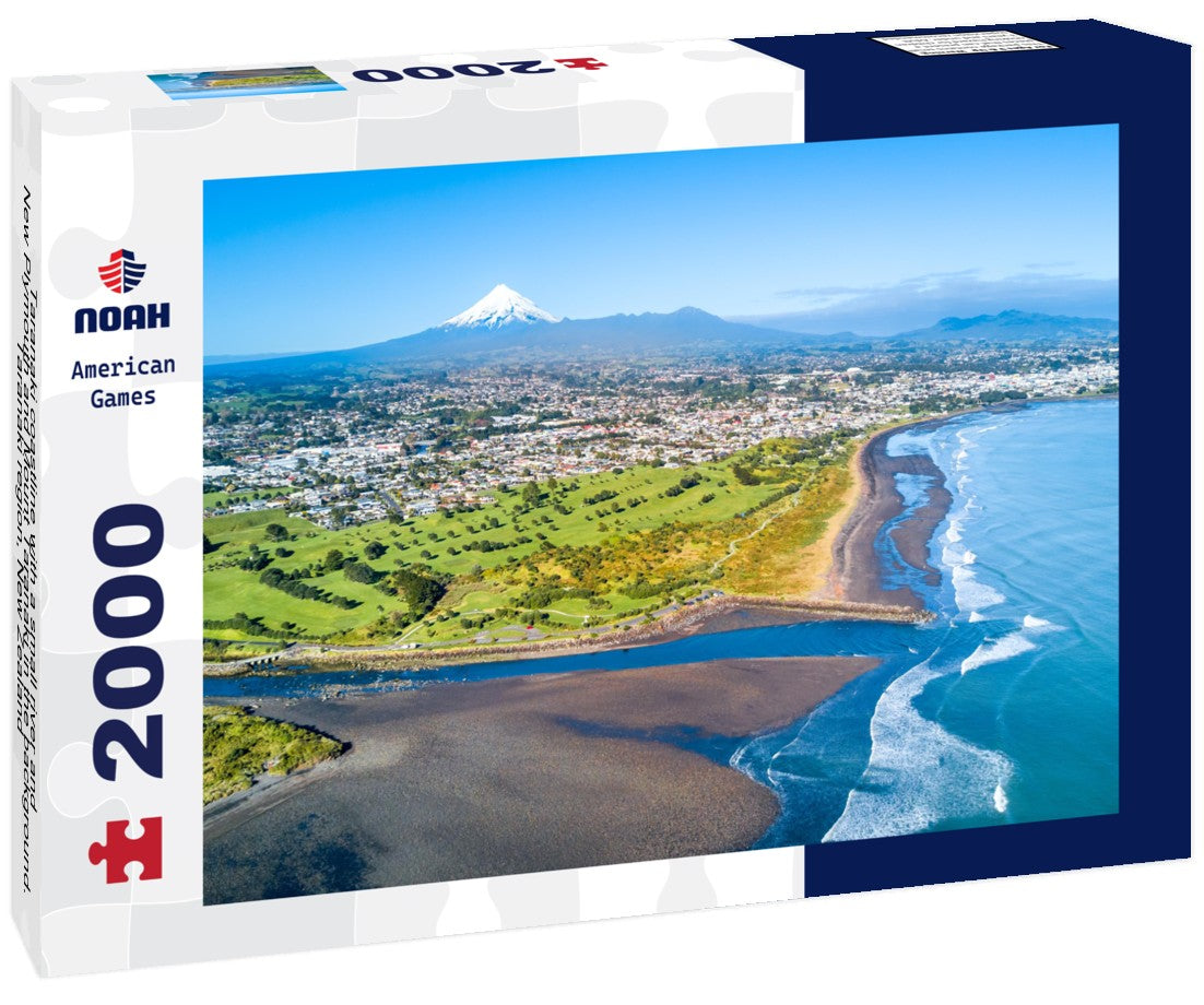 Noah Jigsaw Puzzle Taranaki coastline with a small river and New Plymouth and Mount Taranaki in the background. Taranaki region, New Zealand 2000 Pieces
