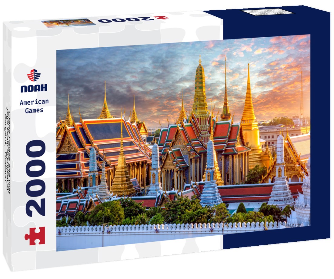 Noah Jigsaw Puzzle Grand Palace and Wat phra keaw at sunset in Bangkok, Thailand 2000 Pieces
