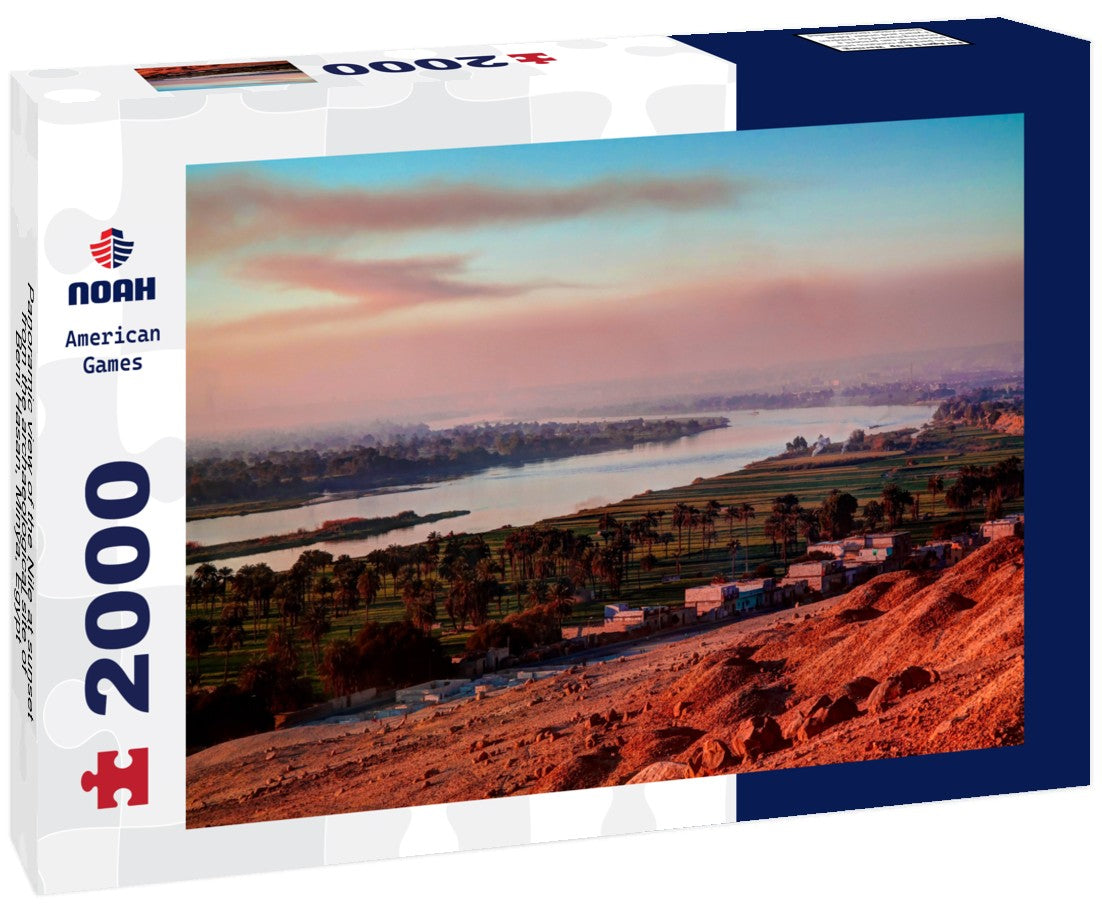 Noah Jigsaw Puzzle Panoramic view of the Nile at sunset from the archaeological site of Beni Hasan, Minya, Egypt 2000 Pieces