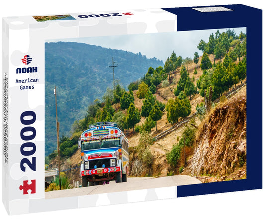 Noah Jigsaw Puzzle Old school bus used as public transportation by Todos Santos Cuchumatan in Guatemala 2000 Pieces