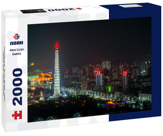 Noah Jigsaw Puzzle Pyongyang, North Korea: night skyline with Juche Tower 2000 Pieces