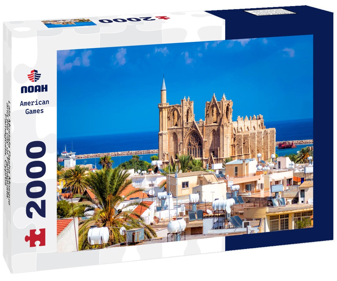 Noah Jigsaw Puzzle Lala Mustafa Pasha Mosque and the city of Famagusta. Famagusta, Cyprus 2000 Pieces