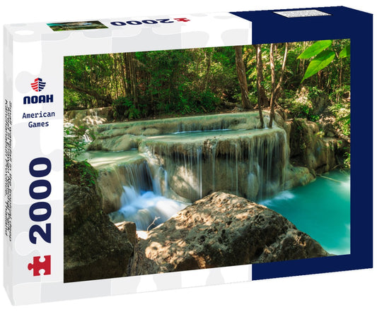 Noah Jigsaw Puzzle Small waterfall in the tropical deep forest in Erawan National Park, Kanchanaburi Province, Thailand 2000 Pieces