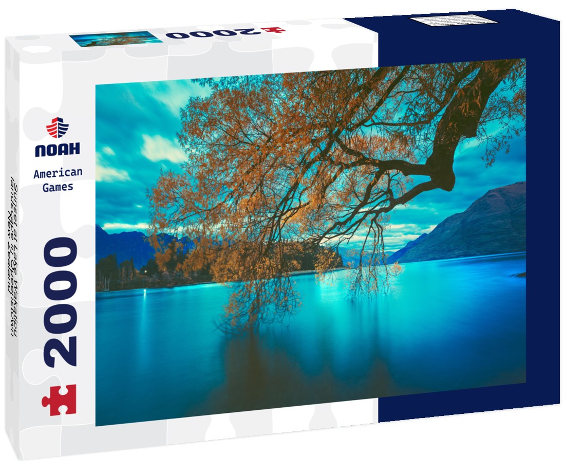 Noah Jigsaw Puzzle Sunset at Lake Wakatipu, landscape in Queenstown, New Zealand 2000 Pieces